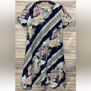 Hilo Hattie Sz XL Hawaiian Tropical Floral Sheath Dress